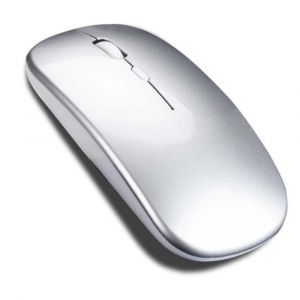 1 Pcs Argenté Rechargeable, Silencieux Souris Bluetooth, Souris sans Fil pour ordinateur Portable/ordinateur Portable/PC/ordinateur portable Chromebook - Neuf