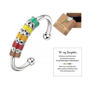 Anneau Rotatif R&eacute;glable Avec Perles Color&eacute;es Pour Soulager L'anxi&eacute;t&eacute; - Style 1 - Neuf