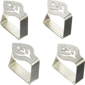 Nappe En Acier Inoxydable Poids / Pinces De Nappe, Pinces De Nappe À Force De Serrage Maximale, Motifs De Feuilles, Acier Inoxydable Argenté, 4pcssargent - Neuf