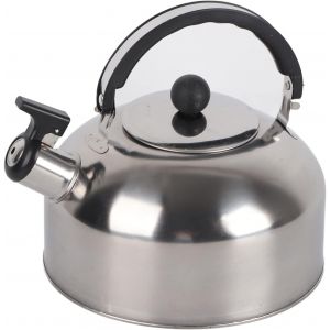 Kalanka-Bouilloire À Thé Sifflante 3l Durable En Acier Inoxydable Sifflant Camping Bouteille Bouilloire Légère Pour Camping Voyages Randonnée Cuisine Barbecue Festival (Couleur Inox) - Neuf