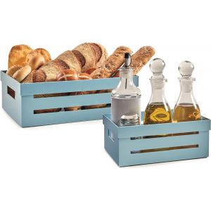 Checarzhn--No1-Lot 2 Boite Rangement | 5 + 2 Lt | Paniers Et Boîtes De Rangement Cuisine | Caisse Rangement | Couleur Bleue, Fabriqué En Italie, Sans Bpa. - Neuf
