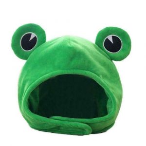 Dessin animé drôle adorable peluche -grenouille chapeau cosplay costume habiller chapeau - Neuf