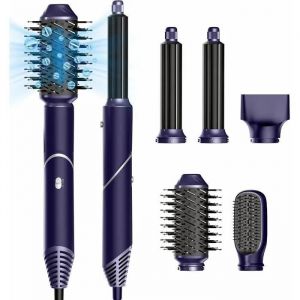 Brosse Soufflante Chauffante 5 En 1 1000w - Sèche-Cheveux & Boucleur Ionique Anti-Frizz - Coiffure À Domicile. - Neuf