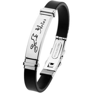 Homme Le Signe Bracelet Acier Inoxydable Argenté Noir Silicone Bracelet De Sport 12 Constellations Signes De Zodiaque Gourmette Manchette Wrap Bracelet Femme.[N396] - Neuf