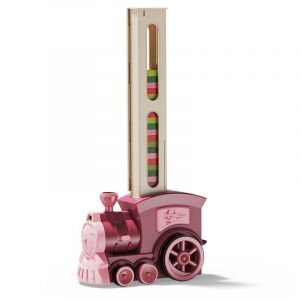 Jeu de dominos pour tout-petits (100 pièces), train électrique à empiler et à construire, puzzle dominos, train à vapeur, cadeau idéal pour enfants (rouge) - Neuf