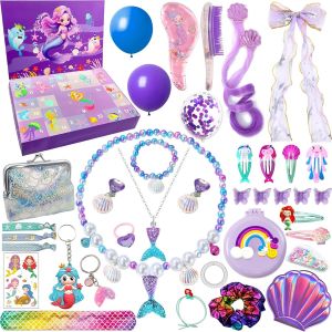 JEXNOVASHOP-Calendrier de l'avent Sir&egrave;ne,Calendrier de l'avent,Calendrier De L'avent Fille,Cadeau de No&euml;l avec 24 Jours de Surprises,Calendrier de L'avent Enfant Bijoux,Calendrier de l avent Cadeaux - Neuf