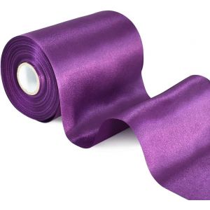 Ruban De Satin Violet Uni De 10cm De Large - 20m De Long - Pour D&eacute;coration De Chaise, Mariage, F&ecirc;te D'anniversaire, Saint Valentin, Travaux Manuels, Couture, Cadeau - Neuf