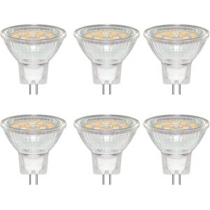Kalanka-Lot De 6 Ampoule Gu4 Led 3w Spot, Blanc Chaud 3000k, &iquest;&iquest;Quivalent 20w 30w Lampe Halog&iquest;&iquest;Ne, 300lm, Ac/Dc 12v-24v, 120&iexcl;&Atilde; Faisceaux, Non-Dimmable, Avec Verre De Protection Transparent - Neuf