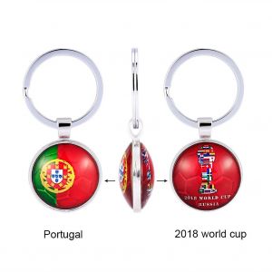 Porte-Cles Avec Pendentif En Metal Et Drapeau National Pour La Coupe Du Monde (Portugal) - Neuf