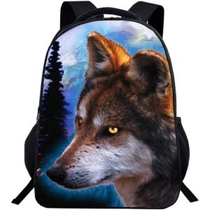 3D Loup Cartable Sac a Dos Enfant Animaux Sac Ecole pour Garcon Filles - Style 3 - Neuf