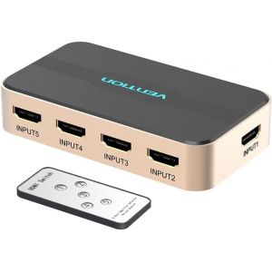 Sélecteur HDMI. Commutateur HDMI 5 Ports 5 entrées 1 Sortie Séparateur Commutateur 4 K 1080 P avec télécommande Infrarouge pour PS3 X Box,câble,Satellite,Lecteur DVD Blu-Ray - Neuf
