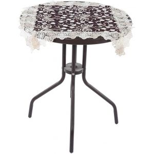 Sjzg-Nappe En Dentelle Carr&eacute;e, Nappe En Dentelle Jacquard &Eacute;l&eacute;gante Nappe De Table De Style Europ&eacute;en Nappe De Broderie En Dentelle Pour F&ecirc;te De Mariage Maison Cuisine Salon D&eacute;coration 60x60cm, Rouge - Neuf