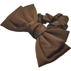 Chouchous &Eacute;lastiques &Agrave; Cheveux En Satin &Eacute;pais Avec Grand Noeud, &Eacute;lastiques Fille De Papillon Attache Scrunchies Noeud, Doux Et Soyeux, Parfait Pour Cheveux Longs De Femme Et Fille - Marron - Neuf