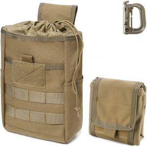 Jgd-Poche De Delestage Militaire Pochette Molle Tactique Poche De Rangement Pour Chargeur Organisateur Utilitaire De Chargeurs Pour Ceinture Gilet Tactique, Conception Pliable Et Cordon De Serrage - Neuf