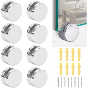 Mevronisshop-8 Pi&egrave;ces Miroir Clips En Alliage De Zinc, Support Mural Pour Miroir Et Verre De 3-7mm D'&eacute;paisseur, Avec 8 Vis En Acier Inoxydable Et 8 Chevilles - Neuf