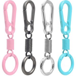 KAL-Lot De 4 Clips Porte-Clés Avec Anneaux Toriques, Fermeture Rapide, Petits Mousquetons Pour Clés De Voiture, Idéal Pour La Maison Et Le Bureau - Neuf