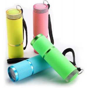 9 lampes de poche LED Lampes de poche recouvertes de caoutchouc avec poignée Mini lampe de poche LED Lampe de poche fluorescente - Neuf