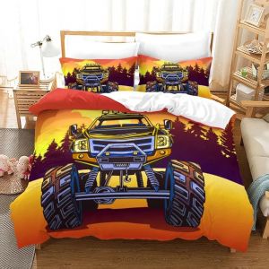 Parure De Lit Monster Jam Pour Lit Simple, Double, Double, Queen Et King Size. Parure De Lit Monster Jam F1 Pour Chambre D'adolescent, Housse De Couette, Anime - Neuf