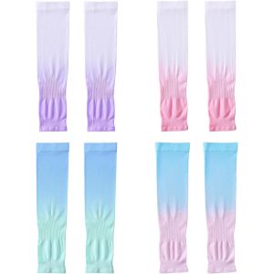 Manchette Gaming,4 Paires Manchettes Unisexes,Respirant Et &Eacute;lastique Manchette Bras Homme,Protection Anti-Uv Manchon De Compression Bras,Pour Activit&eacute; En Dehors Tatouages Couvrants - Neuf