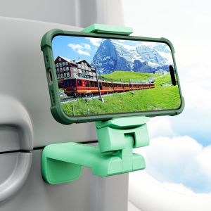 Support De T&eacute;l&eacute;phone Vert, Support De T&eacute;l&eacute;phone De Voyage R&eacute;glable, Pince De Bureau Rotative &Agrave; 360&deg;, Crochet Pliable Portable, Support Universel Pour La Maison/Le Bureau - Neuf