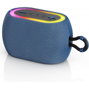 Enceinte Portable Bluetooth 15W Puissante, Haut Parleur Bluetooth 5.3 Avec Bass Puissantes, 2500Mah 24H Autonomie, Ipx5, Appairage Tws, Aux/Usb/Tf Carte, Pour Fêtes/Voyage/Extérieur, Bleu - Neuf