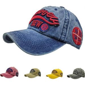 (Bleu)Casquette De Baseball De Coton Réglable Lavé Classique Papa Chapeau Vintage Délavé Vieilli Doux Trucker Hats À L'extérieur Pour Des Femmes Des Hommes - Neuf