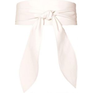 Femmes Blanc Large Ceinture De Cuir Souple, Large Et Noué, Avec Bow Tie, Élégant Et Tendance - Neuf