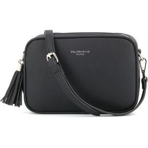 Sac Cam&eacute;ra Bandouli&egrave;re Femme Double Zip Frange - Sacoche Port&eacute; Epaule Crois&eacute; Forme Rectangle - Besace Ville Fourre-Tout Similicuir Grain&eacute; - Tendance Mode - Neuf