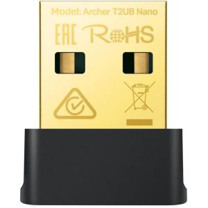 VornixorSarlshop-Cl&eacute; WiFi AC600 Mbps Archer T2UB Nano, Bluetooth 4.2, Adaptateur USB WiFi, dongle WiFi, 2,4 GHz 200 Mbps, 5 GHz 433 Mbps, WPA3, Windows 11/10/8.1/8/7 - Neuf