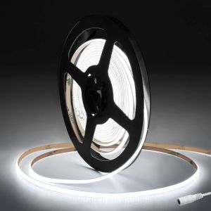Dc24v Ruban Led Cob Blanc Froid 6500k,5m 480led/M Bande Lumineuse Led,Cri90+ 4mm Led Strip Rubans À Led Cob Pour Chambre À Coucher Cuisine Maison Décoration Intérieure(Seule Bande Led) - Neuf