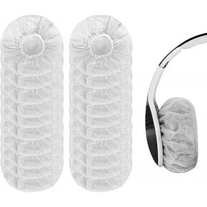 200 Disposable Ear Covers - Hygienic, Compatible with 10 to 12 cm Headphones, White - Neuf