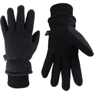 Gants D'hiver -30f R&eacute;sistant Au Froid Cuir De Cerf En Daim Isol&eacute; R&eacute;sistant &Agrave; L'eau Gant Thermique Coupe-Vent R&eacute;sistant &Agrave; L'eau Pour La Conduite Randonn&eacute;e Travaux De Neige Par Temps Froid - - Neuf