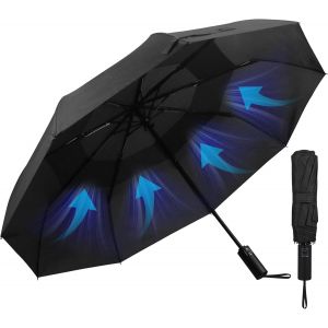 Parapluie De Poche Pliant, Parapluie Automatique Compact Et Au Vent, Parapluie De Voyage Portable Pour Hommes Et Femmes - Neuf