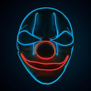 Cup|Masque Lumière Led Clown|Qualité Premium|Plastique Rigide|3 Modes De Clignotements|Masque Néon|Halloween - Neuf