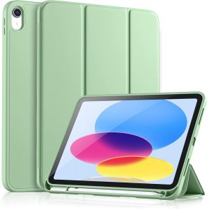 Coque Pour Ipad (A16) 11&egrave;me G&eacute;n&eacute;ration 11 Pouces 2025/Ipad 10&egrave;me G&eacute;n&eacute;ration 10,9 Pouces 2022, Housse &Eacute;tui Arri&egrave;re Flexible En Tpu Antichoc, Veille/R&eacute;veil Automatique, Vert Matcha - Neuf