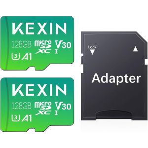 Carte Micro Sd 128 Go Carte Mémoire 2 Pièces 128Go Microsdxc Full Hd & 4K Uhd Uhs-I U3 V30 A1 Lot De 2 Micro Cartes Sd Stockage Externe Pour Smartphone Android, Tablette (Adaptateur Sd Inclu) - Neuf