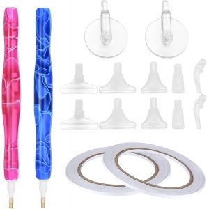 Ayuhr-2 Pièces Stylo De Peinture Au Diamant De Bricolage, Kit Stylo De Forage Diamond Painting Diy, Outil De Stylo À Pointe De Diamant Avec Têtes De Stylo De Rechange Pour 5d Peinture Broderie - Neuf