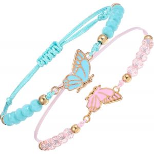 Eryi-Lot De 2 Bracelets D'amitié, Réglables Bff, Bracelets Papillons, Bracelets D'amitié, Bracelets Papillon Pour Meilleurs Amis, Cadeaux De Bijoux - Neuf