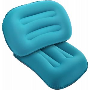 Letnerny-2x Oreillers De Camping Ultralégers 80g Coussin Gonflable De Plage Portables Coussins Pour Le Voyage, La Randonnée 46x30 Cm Bleu Paon - Neuf