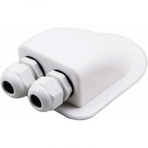 Boîtier de jonction rond à double trou pour panneaux solaires, boîtier d'entrée de câbles pour camping-car, caravane, camping-car - Neuf