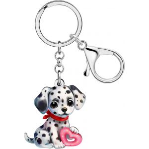 Kal-Acrylique Porte-Clés Dalmatien Mignon Accessoires Pour Animaux De Compagnie Cadeaux Pour Femmes Toilettage De Chiens Filles Sac À Dos Porte-Monnaie Charms - Neuf