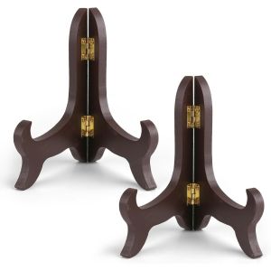Lot De 2 Supports D'Assiette En Bois Pour Exposer Des Photos, Des Gâteaux À Thé, Des Meubles Orientaux, Des Disques En Bois, Pour Décoration De Mariage, Décoration D'Intérieur, Tables D'Anniversaire - Neuf