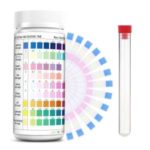 Bandelettes De Test 9 En 1 Pour Aquarium,100 Bandelettes De Test Pour Aquarium,Accessoires Pour Mesurer Le Ph,La Duret&eacute; De L'eau,Le Chlore Et Les Nitrites (9 En 1) - Neuf