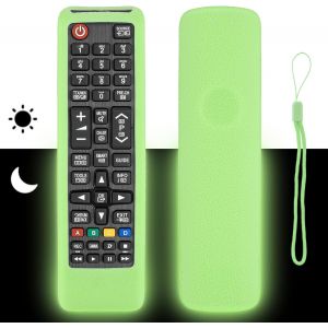 Coque t&eacute;l&eacute;commande en silicone compatible avec Samsung BN59-01268D AA59-00786A BN59-01175Q BN59-01175P BN59-01189A TV T&eacute;l&eacute;commande Housse de protection antichoc avec un cordon (vert fluorescent) - Neuf