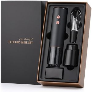 Ulteronixshop-Tire Bouchon &Eacute;lectrique Ouvre Bouteille Automatique D&eacute;capsuleur Pour Vin Professionnel Pour Amateurs De Vins Cadeau De Luxe (Or, Jeu, Bo&icirc;te Cadeau, Rechargeable) - Neuf