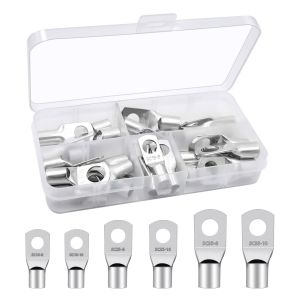 30 Pièces Cosses de Câble,Cosses Electriques,Cosse a Sertir,Cosses à Sertir de Batterie 16mm² 25mm² 35mm² -M8 M10 Ronde à ?illet en Cuivre Étamé pour Batterie Voitures, Automobile, Motos - Neuf