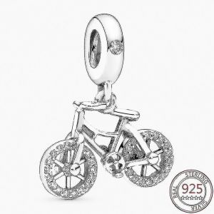 Wabjtam 925 Sterling Spinning Bike Pendentif En Perles Pour Pandora Bracelet Cadeau De Noël - Neuf