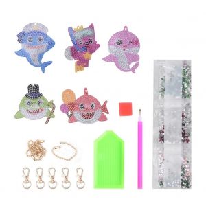 Peinture Au Diamant Porte-Cl&eacute;s Animaux De La Mer Forme Bricolage Fait Main Artisanat Pendentif D&eacute;coration - Neuf