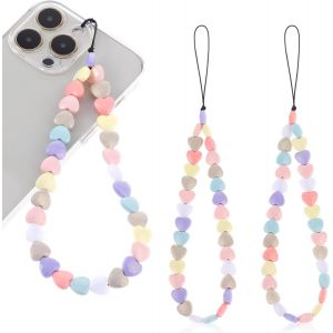 KAL-Dragonne De Téléphone Portable Avec Perles -Dragonne De Poignet À Suspendre -Accessoires Pour Femmes Et Filles, Acrylique, Pas De Gemme - Neuf