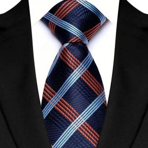Cravate De Luxe Pour Hommes,8cm,Couleur Marron Orange,Rayures À Pois,Pour Marié,Tissée En Jacquard,Pour Fête D'affaires Et De Mariage--13 - Neuf